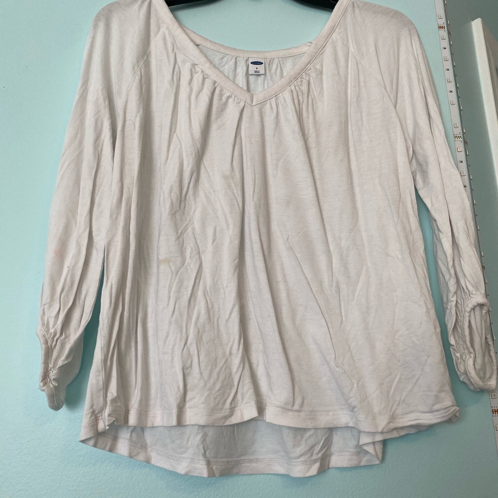 Women's White V-Neck Top